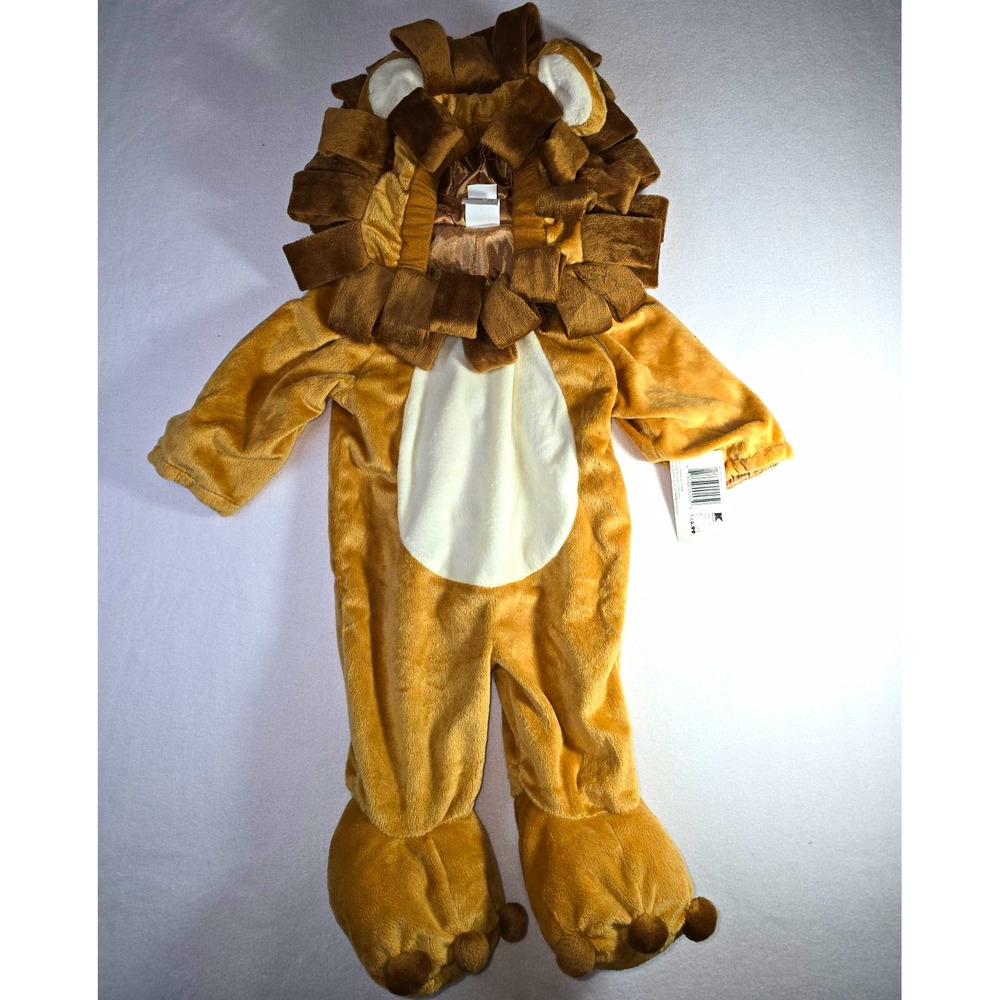 Lion Hooded Plush Jumpsuit Costume Complete Outfit 6-12 Months NEW With Tags